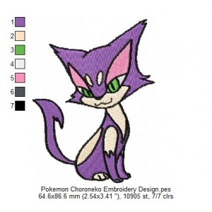Pokemon Choroneko Embroidery Design